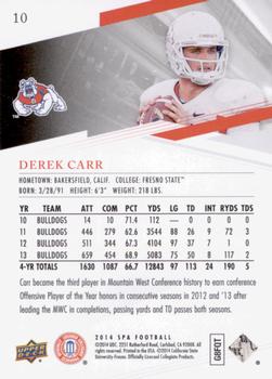 2014 SP Authentic #10 Derek Carr Back
