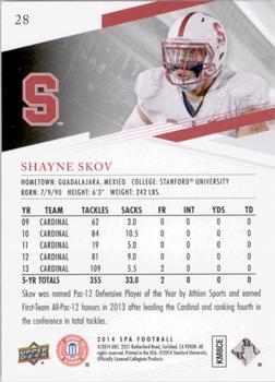 2014 SP Authentic #28 Shayne Skov Back