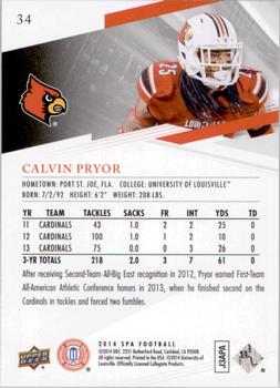 2014 SP Authentic #34 Calvin Pryor Back