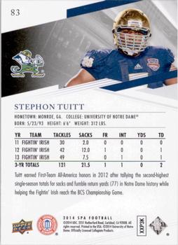 2014 SP Authentic #83 Stephon Tuitt Back