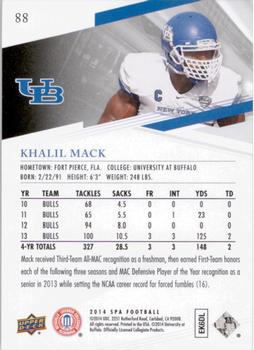 2014 SP Authentic #88 Khalil Mack Back