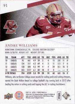 2014 SP Authentic #91 Andre Williams Back