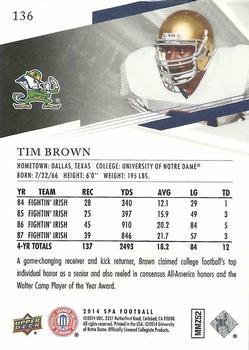 2014 SP Authentic #136 Tim Brown Back
