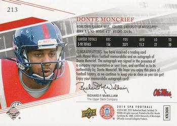 2014 SP Authentic #213 Donte Moncrief Back