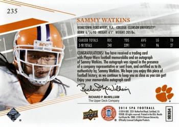 2014 SP Authentic #235 Sammy Watkins Back