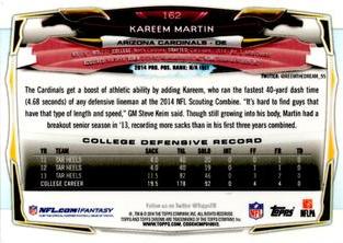 2014 Topps Chrome Mini #162 Kareem Martin Back