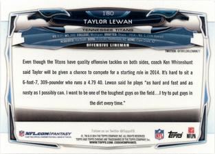 2014 Topps Chrome Mini #180 Taylor Lewan Back