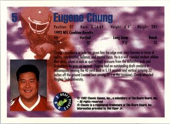 1992 Classic Blister #5 Eugene Chung Back