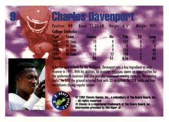 1992 Classic Blister #9 Charles Davenport Back