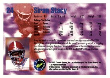 1992 Classic Blister #24 Siran Stacy Back