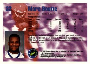 1992 Classic Blister #32 Marc Boutte Back
