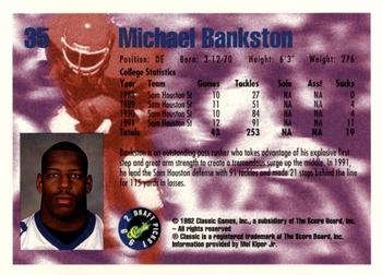 1992 Classic Blister #35 Michael Bankston Back