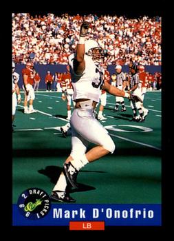 1992 Classic Blister #40 Mark D'Onofrio Front