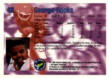 1992 Classic Blister #42 George Rooks Back