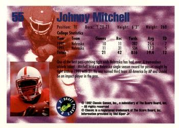 1992 Classic Blister #55 Johnny Mitchell Back