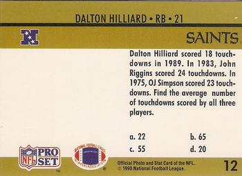 1990 Pro Set FACT Cincinnati #12 Dalton Hilliard Back