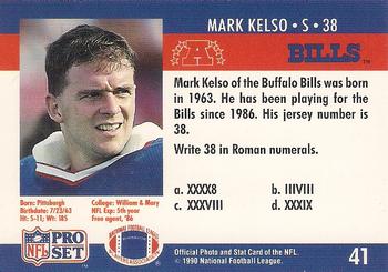 1990 Pro Set FACT Cincinnati #41 Mark Kelso Back