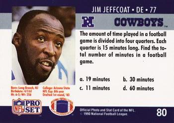 1990 Pro Set FACT Cincinnati #80 Jim Jeffcoat Back