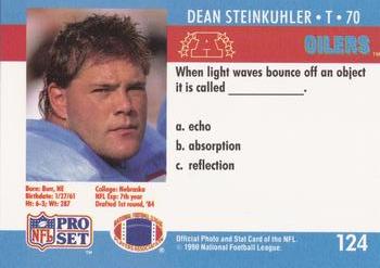 1990 Pro Set FACT Cincinnati #124 Dean Steinkuhler Back