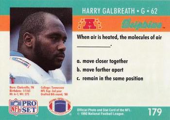 1990 Pro Set FACT Cincinnati #179 Harry Galbreath Back