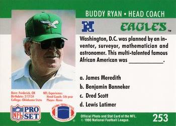 1990 Pro Set FACT Cincinnati #253 Buddy Ryan Back