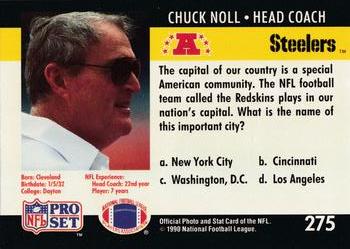 1990 Pro Set FACT Cincinnati #275 Chuck Noll Back