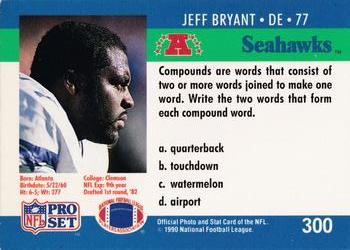 1990 Pro Set FACT Cincinnati #300 Jeff Bryant Back