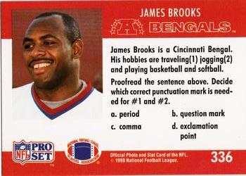 1990 Pro Set FACT Cincinnati #336 James Brooks Back