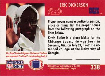 1990 Pro Set FACT Cincinnati #338 Eric Dickerson Back