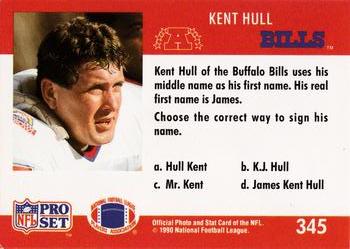 1990 Pro Set FACT Cincinnati #345 Kent Hull Back