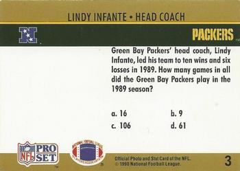 1990 Pro Set FACT Cincinnati #3 Lindy Infante Back