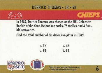 1990 Pro Set FACT Cincinnati #6 Derrick Thomas Back