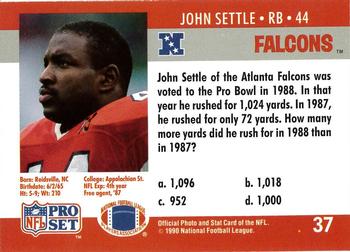 1990 Pro Set FACT Cincinnati #37 John Settle Back