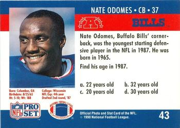 1990 Pro Set FACT Cincinnati #43 Nate Odomes Back