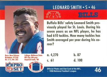1990 Pro Set FACT Cincinnati #46 Leonard Smith Back