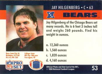 1990 Pro Set FACT Cincinnati #53 Jay Hilgenberg Back