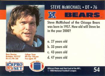 1990 Pro Set FACT Cincinnati #54 Steve McMichael Back