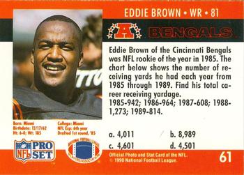 1990 Pro Set FACT Cincinnati #61 Eddie Brown Back