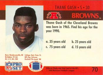 1990 Pro Set FACT Cincinnati #70 Thane Gash Back