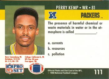 1990 Pro Set FACT Cincinnati #111 Perry Kemp Back