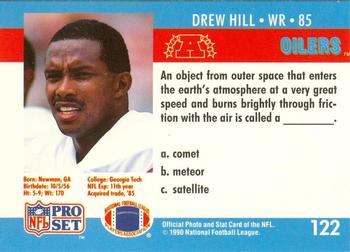 1990 Pro Set FACT Cincinnati #122 Drew Hill Back
