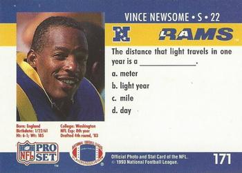 1990 Pro Set FACT Cincinnati #171 Vince Newsome Back