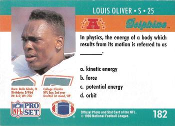 1990 Pro Set FACT Cincinnati #182 Louis Oliver Back