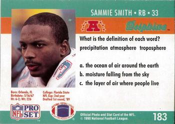 1990 Pro Set FACT Cincinnati #183 Sammie Smith Back