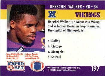 1990 Pro Set FACT Cincinnati #197 Herschel Walker Back