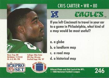1990 Pro Set FACT Cincinnati #246 Cris Carter Back