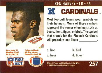 1990 Pro Set FACT Cincinnati #257 Ken Harvey Back