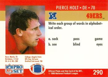 1990 Pro Set FACT Cincinnati #290 Pierce Holt Back