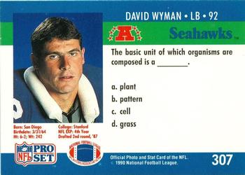 1990 Pro Set FACT Cincinnati #307 David Wyman Back