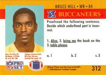 1990 Pro Set FACT Cincinnati #312 Bruce Hill Back